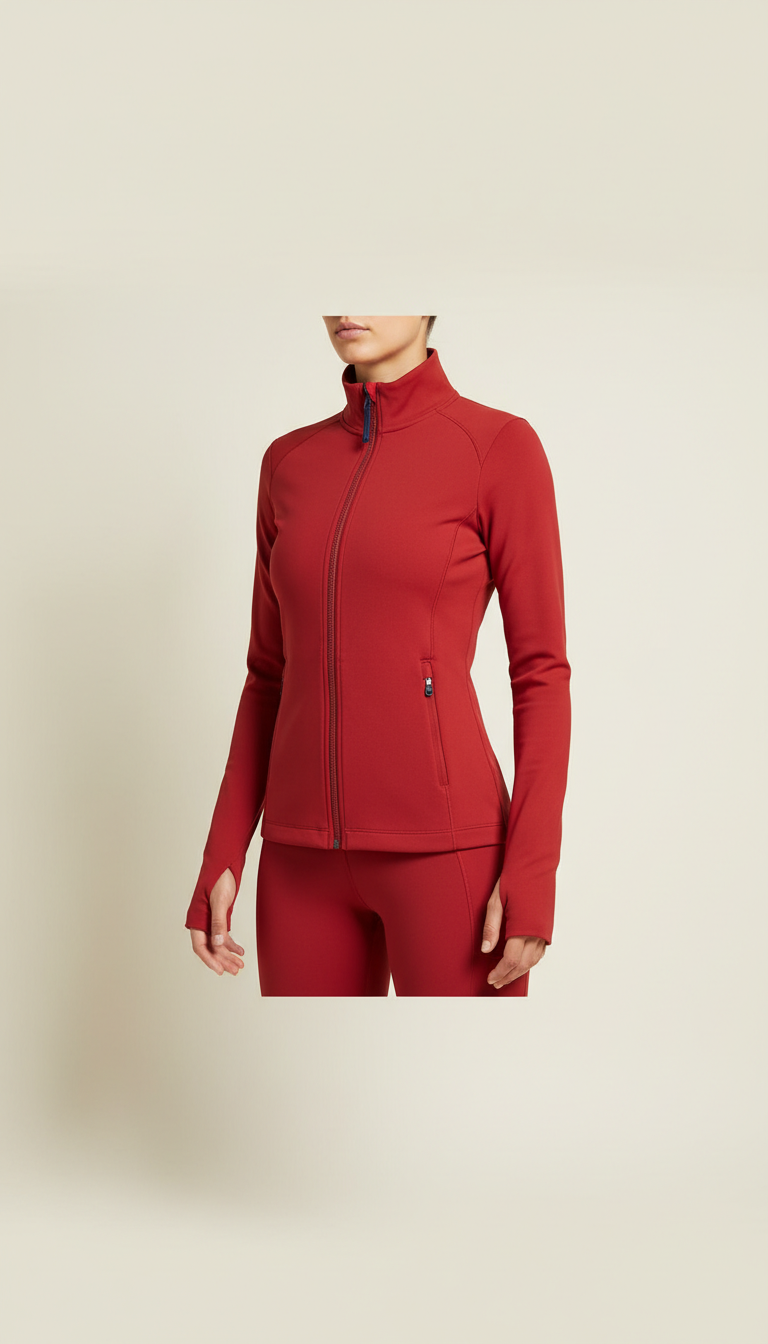 Women's Vivid Red Zip Track Jacket
